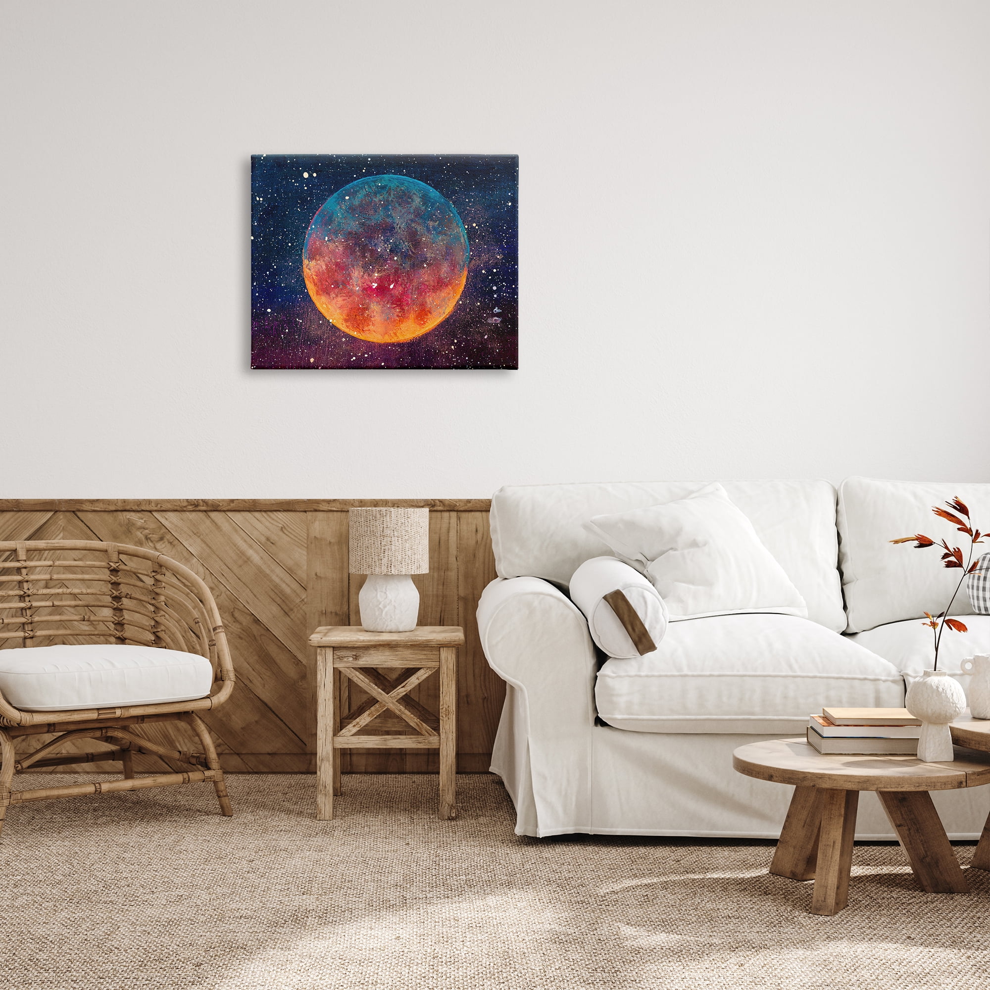 Stupell Industries Starry Night Planet Nature Painting Gallery Wrapped Canvas Print Wall Art, 30 x 24