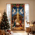 thumbnail image 5 of Nativity Scene Theme Christmas Door Cover 71x35 In, Privacy Door Window Curtains Holiday Door Banners for Front Door, Hanging Porch Banner Sign Photo Background for Indoor Outdoor Party Decoration, 5 of 5