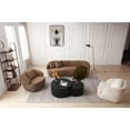 thumbnail image 5 of Modern Mid Century Brown Boucle 1-Seat 85cm Swivel Sofa for Living Room Bedroom Office, 5 of 10