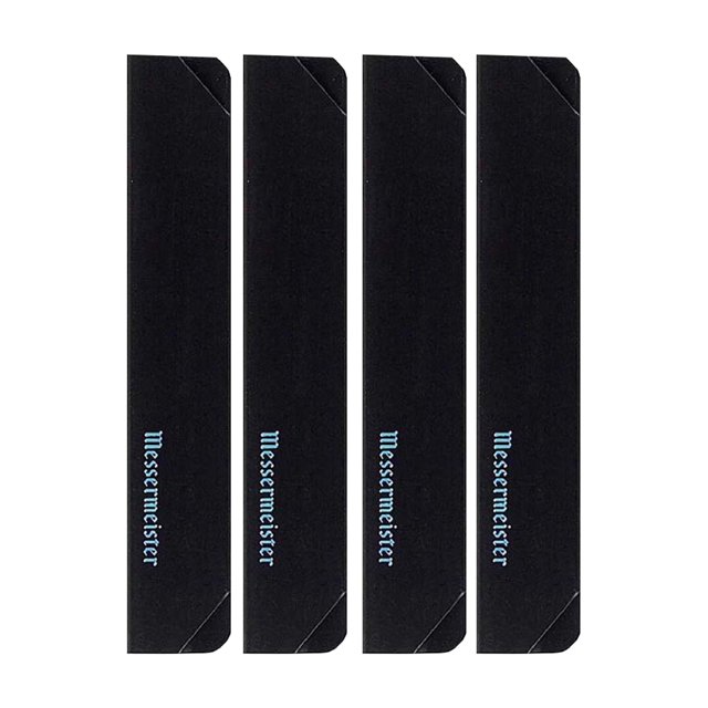 Juego de cuchillos para carne Messermeister con protección de bordes negros, 4 piezas