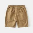 thumbnail image 4 of Cotton Kid Boy Shorts Boys Summer Elastic Waist Shorts with Pockets Toddler Casual Loose Fit Short Pants (Khaki 6 Years), 4 of 6