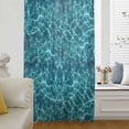thumbnail image 5 of Teal Green Ocean Waves Sheer Curtains 63 Inches Long, Summer Sea Pool Light Filering Curtains, Breathable Simi Curtain Privacy Drapes for Living Room Bedroom Lightweight Window Treatment, 5 of 9