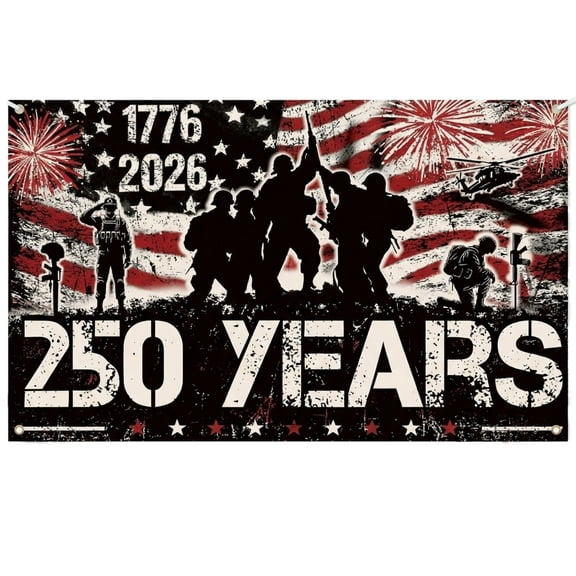 44" America 250 Backdrop, July 4 2026 memorial day decorations 4th of july decorations flag design, Event Decor Party Supplies Outdoor Yard Decor Home Celebration Accents Semiquincentennial Celebrate