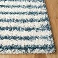 thumbnail image 3 of SAFAVIEH Hudson Shag Jagoda Striped Area Rug, Ivory/Slate Blue, 7' x 7' Square, 3 of 8