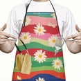 thumbnail image 2 of Pioneer Flower Floral Print Pattern Apron-Garden Aprons for Women with Pockets-Cotton Linen Waterproof Kitchen Cooking Gardening Aprons Adjustable for Kitchen,Cooking,BBQ and Salon 33x27 Inch, 2 of 7