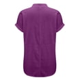 thumbnail image 5 of Aoiroe Women's Short Sleeve Shirts Henley Dressy Casual Summer Tops 2026 Spring Fashion Trendy Cute T-Shirts Purple 2XL, 5 of 8
