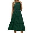 thumbnail image 2 of Fewfanhot Womens Summer Dresses Casual Sleeveless Tank Mini Short Dress Crew Neck Bubble Sundress with Pockets, 2 of 7