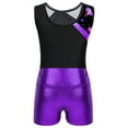 thumbnail image 6 of Alvivi Gymnastics Leotards for Girls Kids Sleeveless Printed Biketard with Shorts Athletic Trackusit Purple 6, 6 of 6