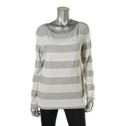 Tommy Hilfiger Womens Heathered Lace Trim Pullover Sweater