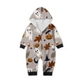 thumbnail image 2 of Family Halloween Pjs Matching Sets Halloween Print Long Sleeve Zippered One Piece Pajama Hooded Jumpsuit Winter Halloween Pjs Family Set, 2 of 4
