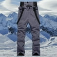 thumbnail image 2 of Rohuuque Unisex Plus Sized Ski Pants Waterproof Windproof Thermal Insulated Snowboard Trousers for Mountain Riding Gray, 2 of 5