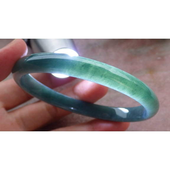 Certified Icy Green Burma 100% Natural A JADE Jadeite Bangle Bracelet 62 mm 660820 TN