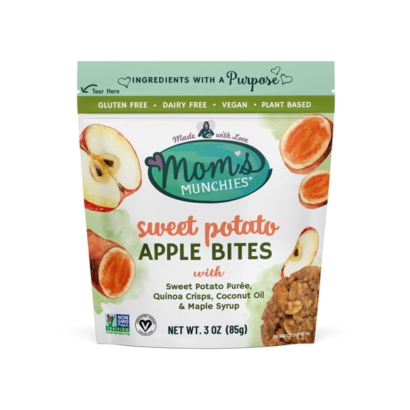 (Pack of 12) Moms Munchies Bites Sweet Potato Apple 3 oz
