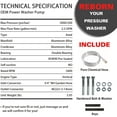 thumbnail image 7 of YAMATIC Vertical Pressure Washer Pump  3000 PSI @ 2.5 GPM OEM & Replacement Pump for Power Washer Compatible with 308653045, 308653093, 308653052, 308653078, GCV190 Rear Inlet/Outlet, 7 of 7