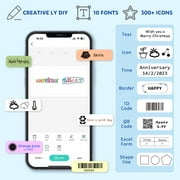 NUSIGN Label Maker Machine with Tape, Portable Bluetooth Label Printer, Wireless & Rechargeable Sticker Mini Label Makers with Multiple Templates Font Icon, White