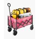 thumbnail image 1 of Carritos plegables VEVOR de 120 L y 225 lb con ruedas todoterreno, resistentes y con asa ajustable, ideales para acampar en la playa, la compra o el jardín, en rosa y negro., 1 of 9