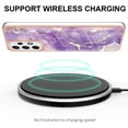 thumbnail image 3 of SaniMore for Samsung Galaxy A33 5G 6.5" 2022 Case with Wireless Charging Shockproof TPU Backplane Glitter Marble Pattern Fashion Design Anti-drop Anti-fingerprint Skin-feel Cover, Darkpurple, 3 of 5