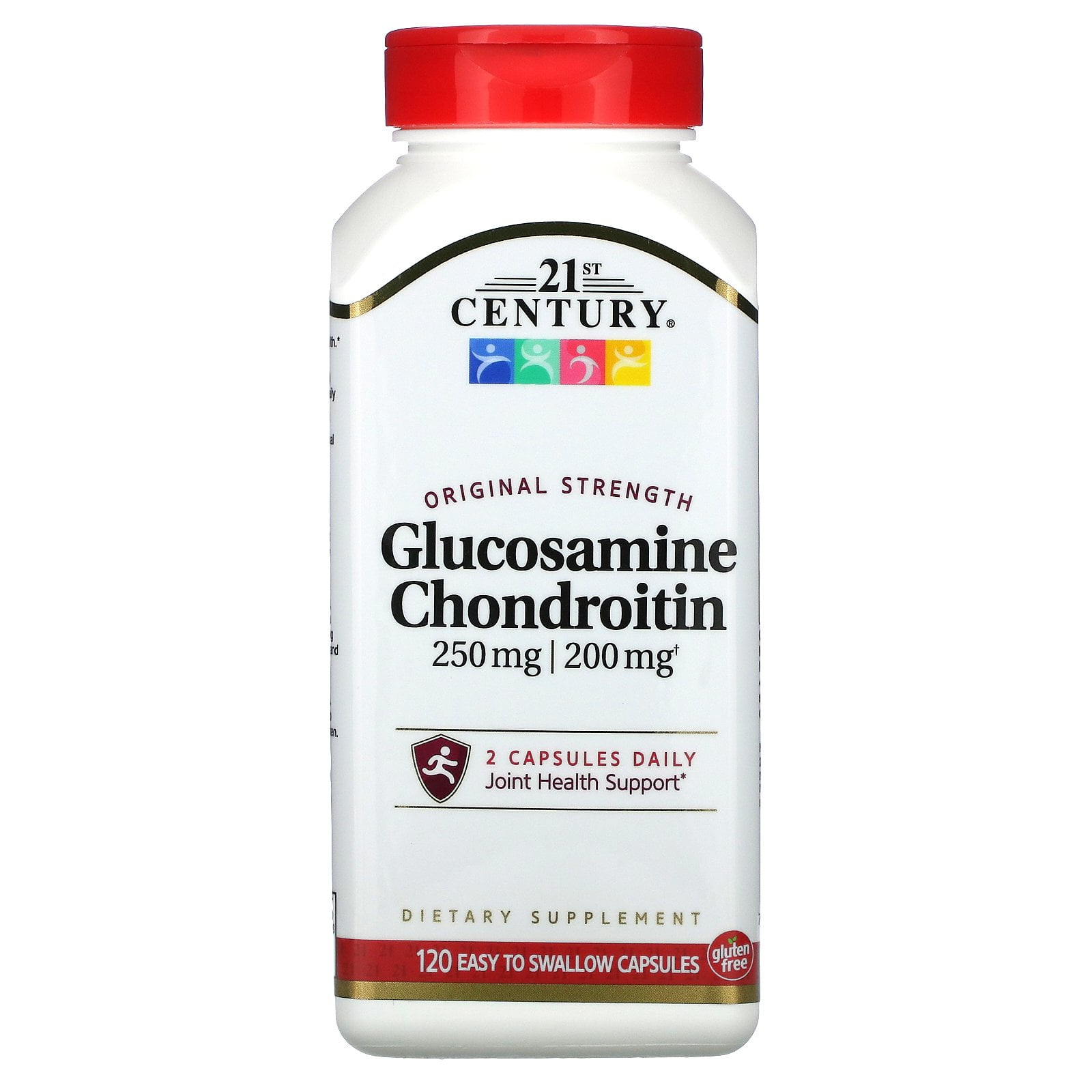 Glucosamine / Chondroitin, Original Strength, 250 mg / 200 mg, 120 Easy to Swallow Capsules, 21st Century