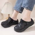 thumbnail image 3 of Rokment Platform Chunky Clogs Garden Shoes for Women with Back Straps Beach Summer Casual Wide Width Closed Toe Arch Support Non Slip Gardening Work Barefoot Water Sandals Black Size 5.5, 3 of 6