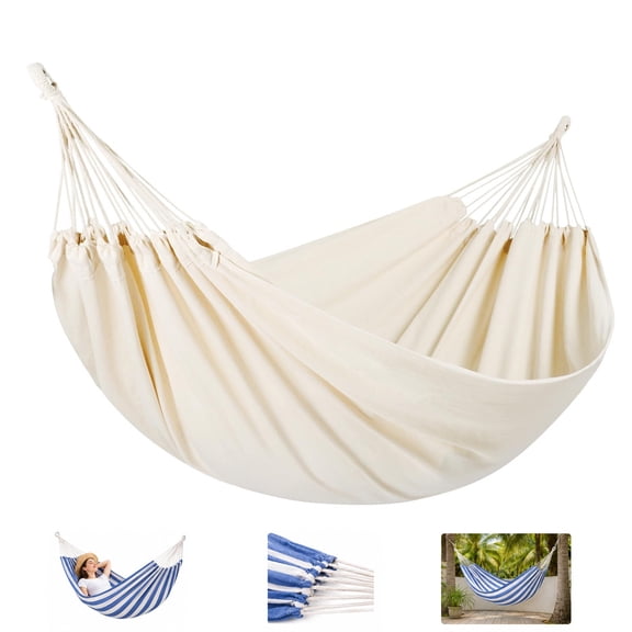 Large Hammocks for Outside, Long Replacement Hammock Two Person for Stand, Blue White Stripes