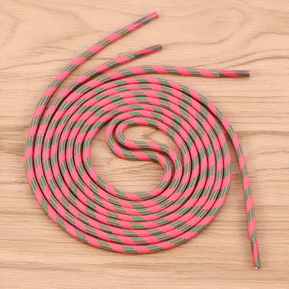 VANIDO 2Pcs Shoelaces Flat Shoe Laces Replacement Outdoor Sports High Density Round Shoetring for Sneakers Shoes (Rosy and Green)