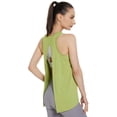 thumbnail image 3 of Work Out Tank Tops for Women Sleeveless Athletic Tank Tops Scoop Neck Basic Undershirt Workout Sports Shirts Lightweight Racerback Breathable Tee (Green,M), 3 of 5