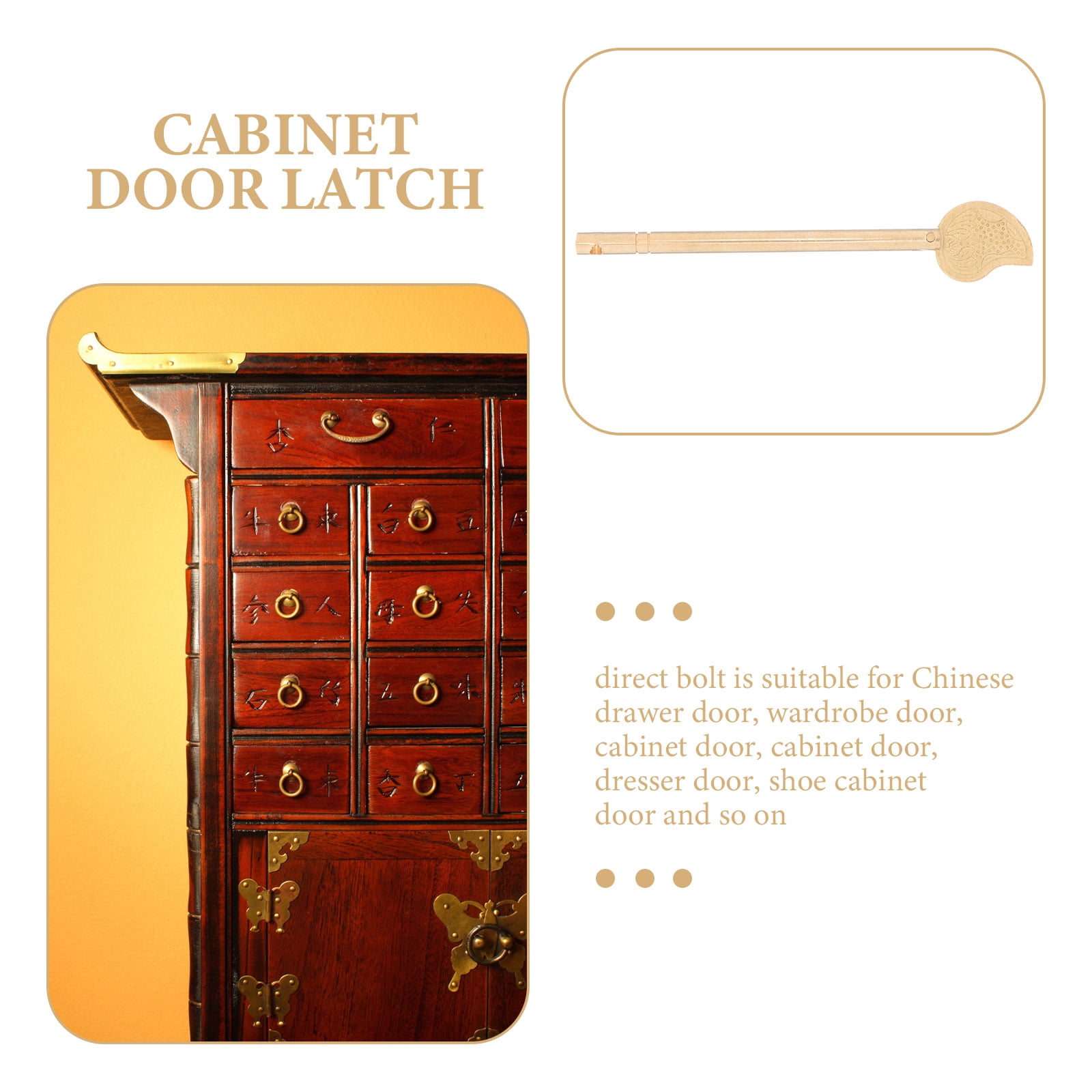 4 Pieces Chinese Wardrobe Door Bolt Plates Shoe Cabinet Lock
