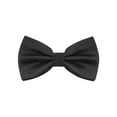 thumbnail image 1 of CORBATA DE LAZO AJUSTABLE PREATADA DE COLOR SÓLIDO CON PATRÓN DE CUADRÍCULAS PARA HOMBRES INSPIRE CHIC DEL DÍA DEL PADRE NEGRA, 1 of 4