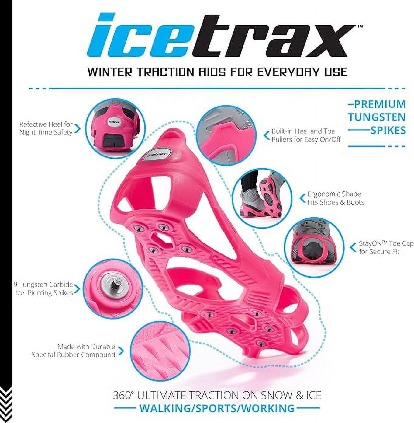 ICETRAX V3 Tungsten Crampons, Ice Cleats for Shoes and Boots - Ice