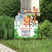 Big Dot of Happiness Jungle Party Animals - Party Decorations - Safari Zoo Animal Birthday Party or Baby Shower Welcome Yard Sign