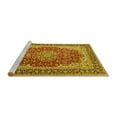 thumbnail image 2 of Ahgly Company Machine Washable Indoor Rectangle Medallion Yellow Traditional Area Rugs, 7' x 9', 2 of 4