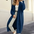 thumbnail image 2 of UJNDER Women's Long Cardigan Sweater Oversized Knit Open Front Coat for Soft Loose Fall Winter Fashion Outerwear and Comfortable Layering Blue M, 2 of 4