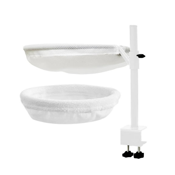 YWMJZEU Cat Bed Desk Clamp Pet Nest Bed Easy to Install Elevated Cat Hammock for Desktop white