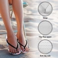 thumbnail image 6 of Psesaysky Summer Camouflage Flip Flops for Women Lightweight Anti-Slip Shower Sandals Stylish Printed House Slippers Comfort Open Toe Thong Sandals for Beach Poolside Black Strap Size 6, 6 of 7