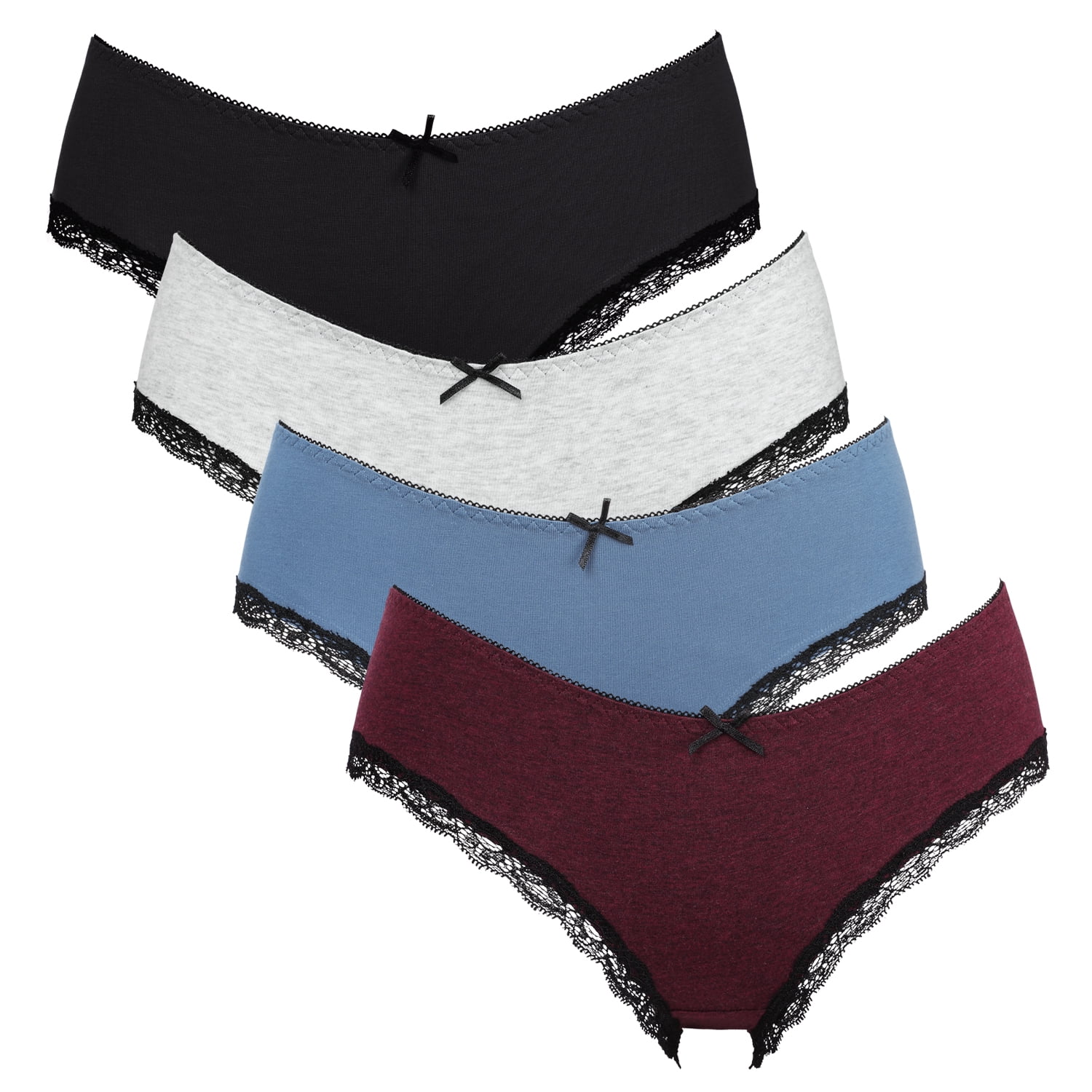 Lot 6 Pack Womens Hipster Bikini Briefs Panties Underwear Teens Heart 4 Colors