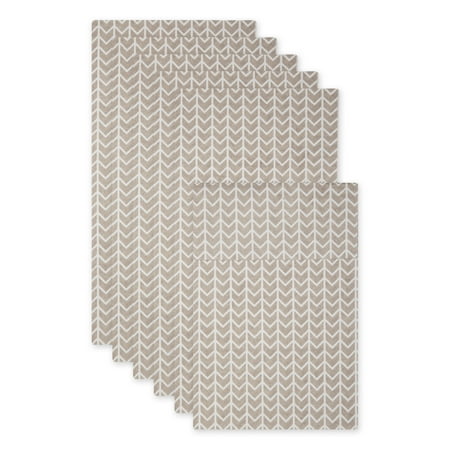 Stone Herringbone Print Fridge Liner (Set of 6)