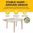 thumbnail image 4 of Easter Eggs Table Cloths for 4 Foot Rectangle Tables, Spring Watercolor Bunny Flower on Linen Patio Waterproof Elastic Fitted Tablecloths, Washable Rectangular Table Cover for Camping, 4 of 8