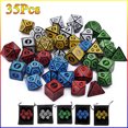 thumbnail image 2 of Ensemble de dés 35/21/7 Pcs Multi-Faces Polyédriques D4 D6 D8 D10 D12 D20 dés pour Jeu de Rôle Table de Jeu Math Table RPG, 2 of 5