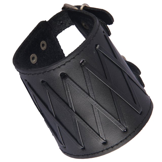 Muequera De Cuero Gótico Punk Rock, Protector De Brazo, Muequera Negra Sunnimix Brazaletes anchos para hombre