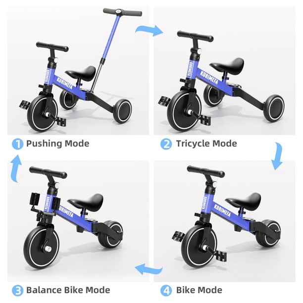 3 En 1 Tricycle/équilibre Vélo/poussette