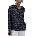 thumbnail image 1 of Sudadera con cordón de bolsillo de color sólido con cremallera con capucha informal de moda para mujer Pompotops gfhjh6846, 1 of 4