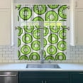 thumbnail image 3 of Kiwi Fruit Kitchen Curtains Set Tier and Valance, Cute Green Kiwi Slices Pattern with Kawaii Cartoon Print, Natural Tropical Aesthetic Drapes for Kiwi Lover Kitchen or Dining Room Decor, 3 of 6