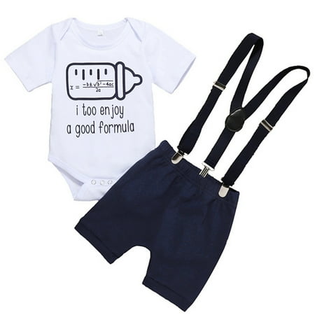 

Maxcozy Baby Boy 1st Birthday Clothes Romper Shorts Suspenders Strap Outfits