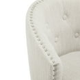thumbnail image 6 of GDF Studio Elegant 360° Swivel Bar Stools with Button-Tufted Backrest & Solid Wood Frame, Set of 2, Natural+Beige, 6 of 13