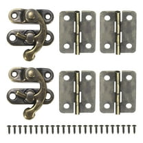 Uxcell 2-Pack Small Door Hinges, 1.06in (27mm) Iron Interior Folding Butt Mini Hinges with Latch Hook; Screw for Jewelry Box