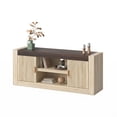 thumbnail image 6 of Bestier 59" TV Stand for TVs up to 65 Inch, Mid Century Modern Entertainment Center with Vertical Fluted Doors, Thick Panel Design, Storage Cabinets, Open and Adjustable Shelves for Living Room,Oak, 6 of 9