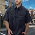thumbnail image 2 of Men's Stylish Double Pocket Cargo Short Sleeve Shirt Comfortable Breathable Casual Summer Top Lightweight Outdoor Travel Tee Mens Basic Tee Shirts Summer Vintage T Shirts, 2 of 5