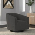 thumbnail image 4 of Comfort Pointe Geneva Charcoal Wood Base Swivel Chair, 4 of 13