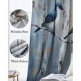 thumbnail image 3 of Teal Forest Birds Blackout Curtains for Bedroom Living Room Darkening Curtains 84 Inch Length 2 Panels Set Modern Oil Painting Farmhouse Window Curtain Window Treatment Grommet Drapes 52"x84", 3 of 9