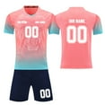thumbnail image 1 of Custom Football Kit Set for Adult and Child, Name Number Team Logo DIY Family Match Personalized Jersey Shirt Shorts Set, Dad and Son Matching Outfits Pink XXL, 1 of 6